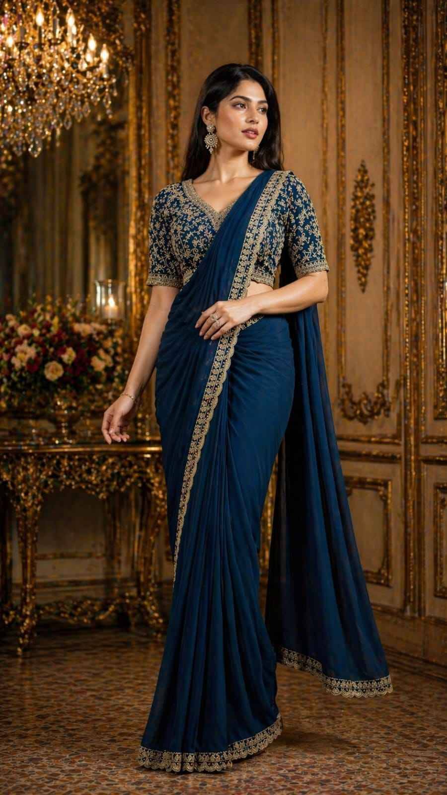 T404 By Amoha Trendz Indian Traditional Wear Collection Beautiful Stylish Fancy Colorful Party Wear & Occasional Wear Fancy Sarees At Wholesale Price